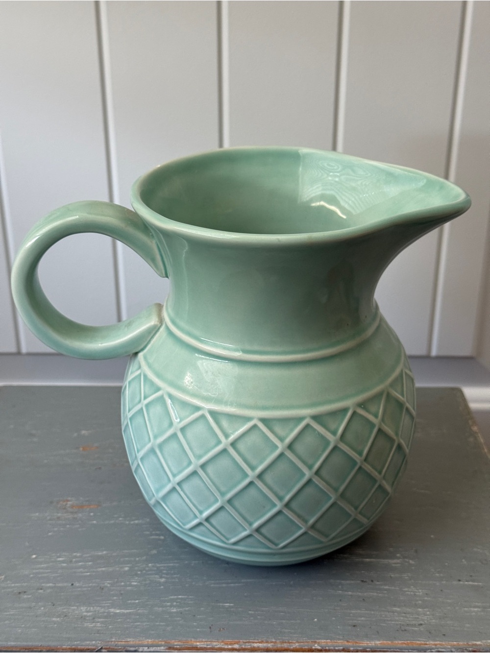 Bath & Body Works Vintage Pottery Sea Green Glazed Ceramic Pitcher